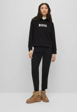 Damen Boss KAPUZEN-SWEATSHIRT Edelight AUS BAUMWOLLE-TERRY MIT KONTRASTIERENDEM LOGO