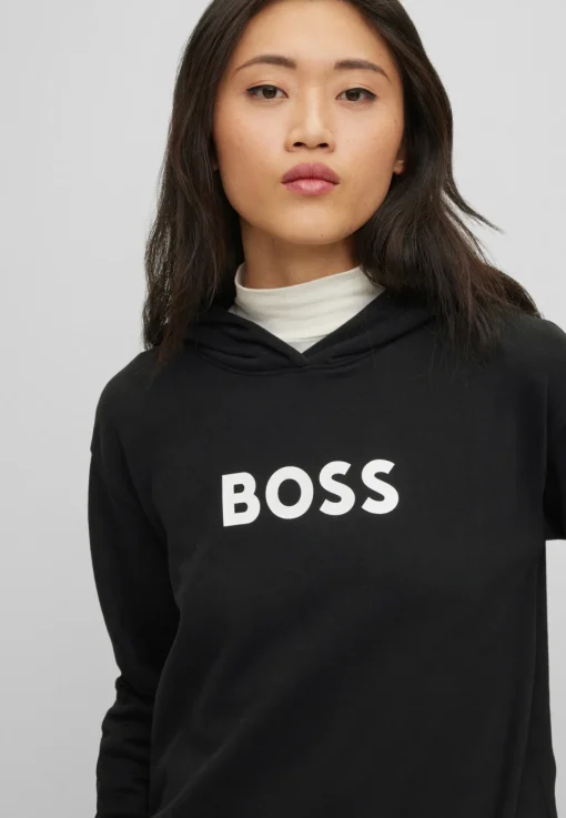 Damen Boss KAPUZEN-SWEATSHIRT Edelight AUS BAUMWOLLE-TERRY MIT KONTRASTIERENDEM LOGO