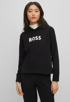Damen Boss KAPUZEN-SWEATSHIRT Edelight AUS BAUMWOLLE-TERRY MIT KONTRASTIERENDEM LOGO