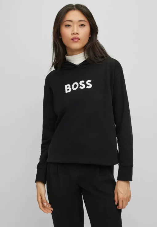 Damen Boss KAPUZEN-SWEATSHIRT Edelight AUS BAUMWOLLE-TERRY MIT KONTRASTIERENDEM LOGO