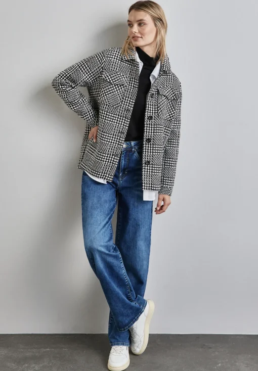Damen Street One Karierte Bouclé Jacke