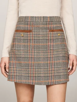 Damen Tommy Hilfiger Karierter Tweed-Minirock mit Wolle