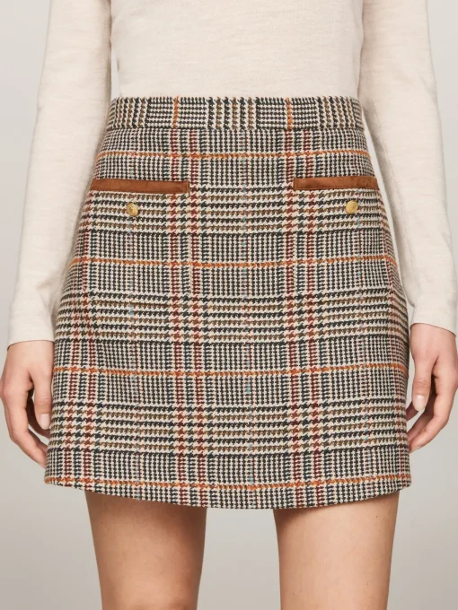 Damen Tommy Hilfiger Karierter Tweed-Minirock mit Wolle