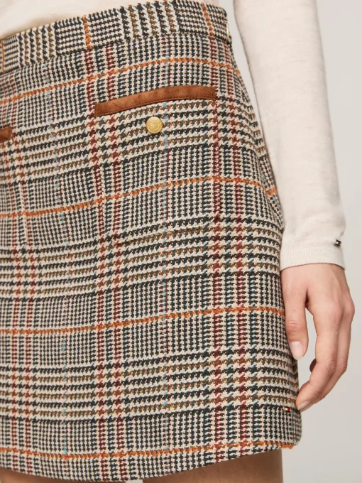 Damen Tommy Hilfiger Karierter Tweed-Minirock mit Wolle