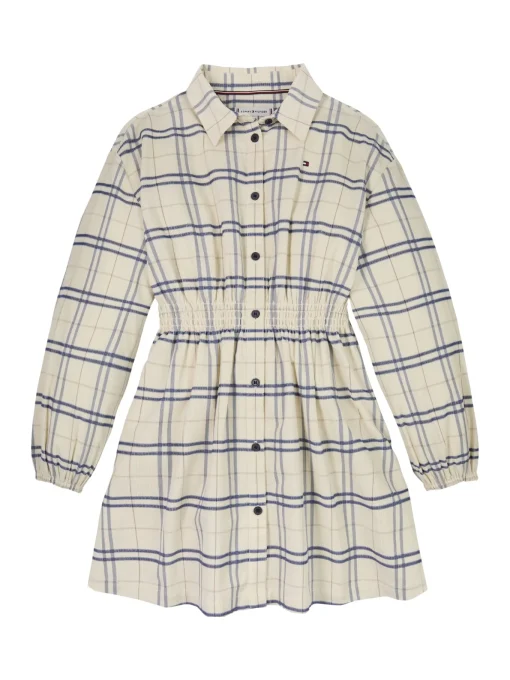 Kinder Tommy Hilfiger Kariertes Cord-Hemdkleid