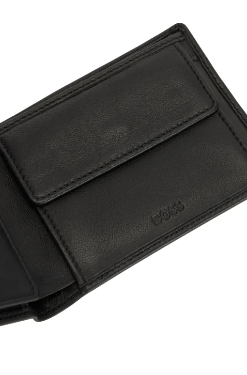 Herren Boss KLAPP-GELDBÖRSE AUS LEDER MIT LOGO-PRÄGUNG UND MÜNZTASCHE