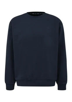 Herren QS Klassisches Sweatshirt mit Logo-Stickerei