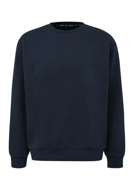 Herren QS Klassisches Sweatshirt mit Logo-Stickerei