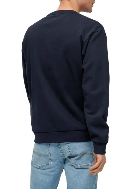 Herren QS Klassisches Sweatshirt mit Logo-Stickerei