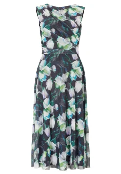 Damen Swing Day Kleid aus bedrucktem Mesh