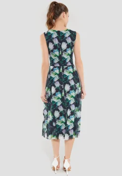Damen Swing Day Kleid aus bedrucktem Mesh