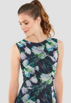 Damen Swing Day Kleid aus bedrucktem Mesh