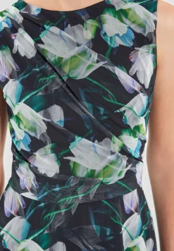 Damen Swing Day Kleid aus bedrucktem Mesh