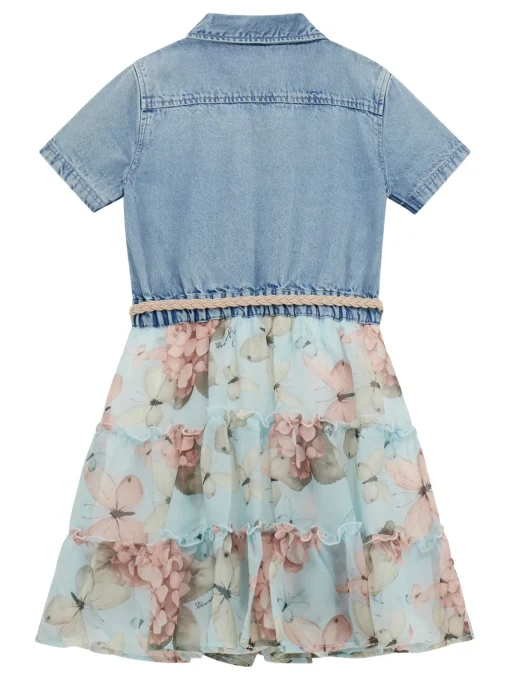 Kinder GUESS Kleid aus Materialmix