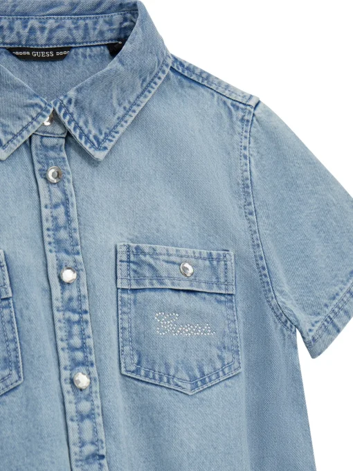 Kinder GUESS Kleid aus Materialmix