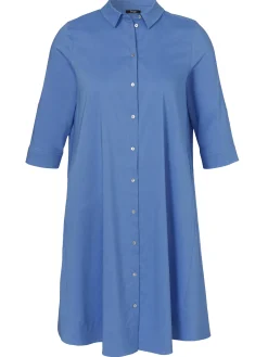 Damen Frapp Kleid Hemdkragen