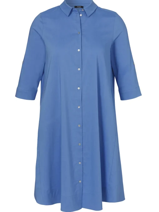 Damen Frapp Kleid Hemdkragen