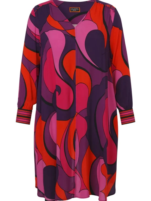 Damen Via Appia Due Kleid mit V-Ausschnitt