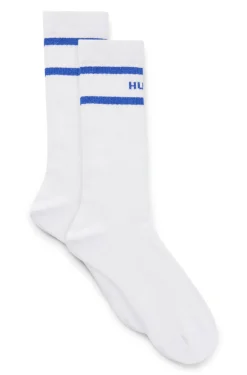 Damen Hugo Blue Kniestrümpfe mit Streifen im Zweier-Pack