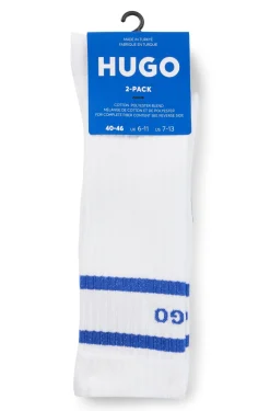 Damen Hugo Blue Kniestrümpfe mit Streifen im Zweier-Pack