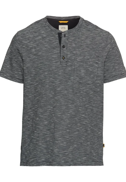 Herren Camel Active Kurzarm Henley aus reiner Baumwolle
