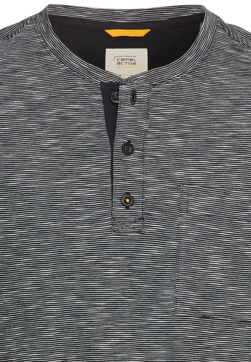 Herren Camel Active Kurzarm Henley aus reiner Baumwolle