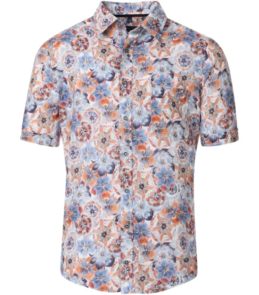 Herren Casa Moda Kurzarmhemd Floraler Print