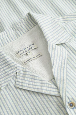 Herren Colours & Sons Kurzarmhemd in Seersucker-Optik