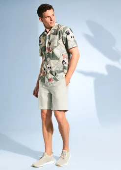 Herren Colours & Sons Kurzarmhemd mit Geisha-Print