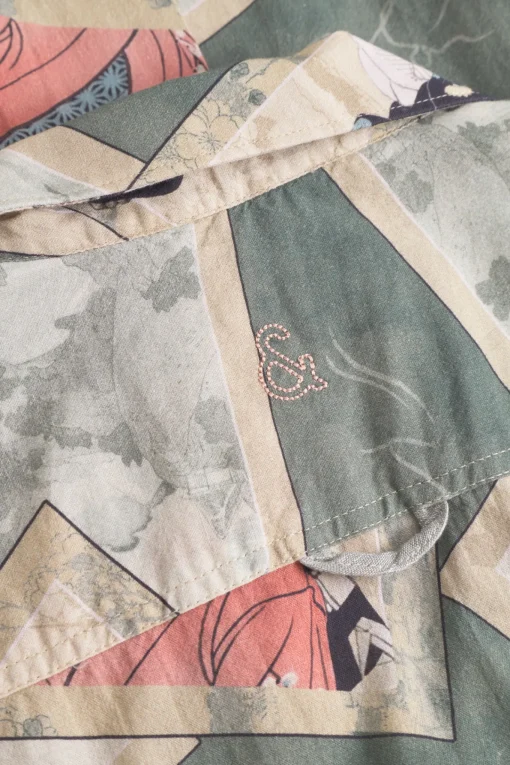 Herren Colours & Sons Kurzarmhemd mit Geisha-Print
