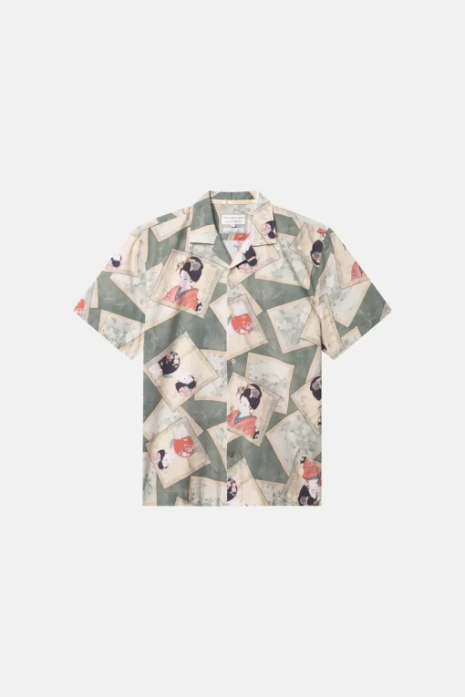 Herren Colours & Sons Kurzarmhemd mit Geisha-Print