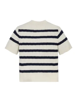 Kinder Tommy Hilfiger Kurzarm-Pullover mit Mini-Zopfmuster