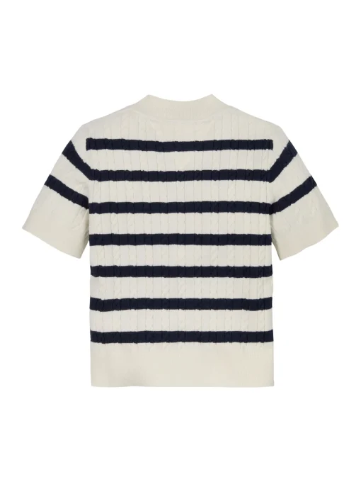 Kinder Tommy Hilfiger Kurzarm-Pullover mit Mini-Zopfmuster