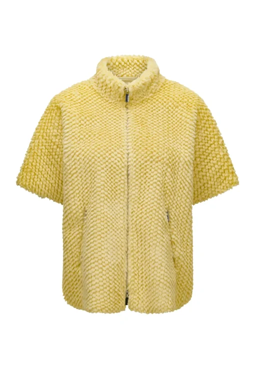 Damen Milestone Kurze Cape-Weste in Fake Pelz