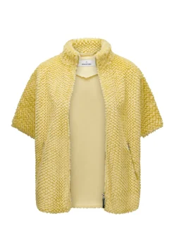 Damen Milestone Kurze Cape-Weste in Fake Pelz