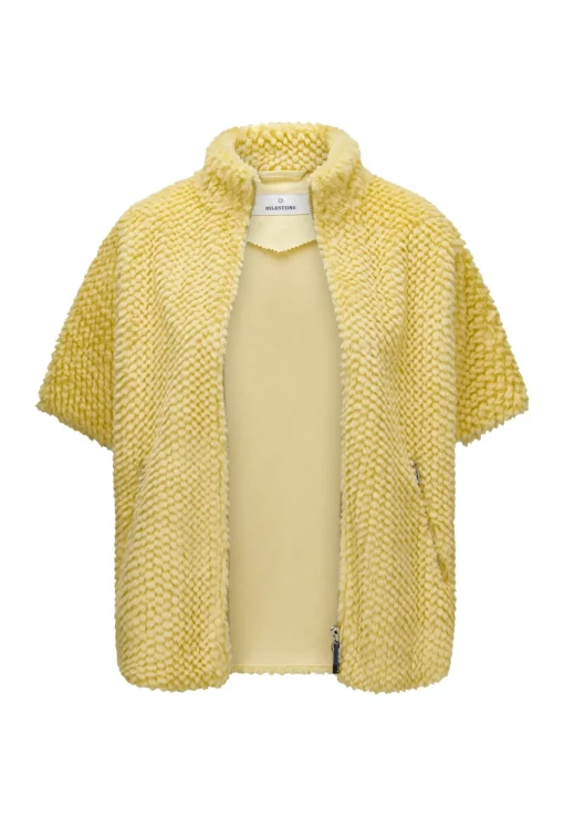 Damen Milestone Kurze Cape-Weste in Fake Pelz