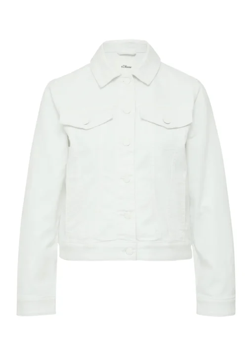 Damen s.Oliver Kurze Jeansjacke mit angedeuteten Brusttaschen
