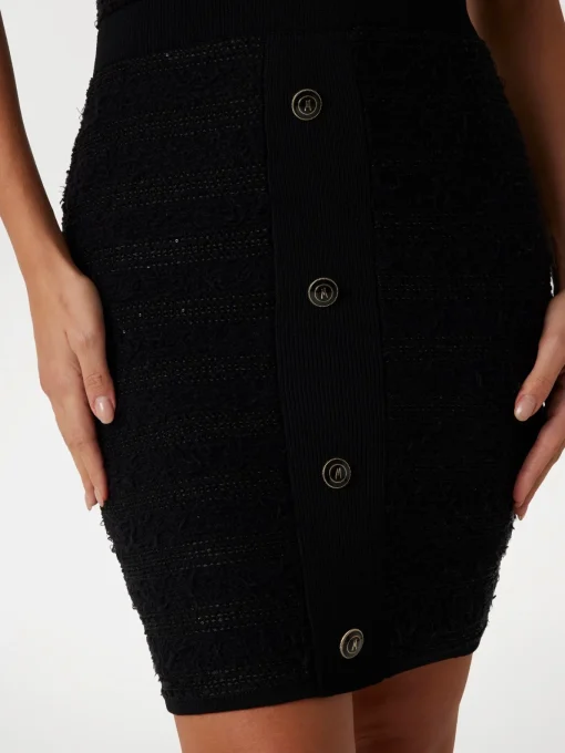 Damen Marciano by Guess Kurzes Bouclé-Strickkleid