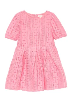 Kinder s.Oliver Kurzes Kleid aus Spitze mit elastischen Bündchen an den Ärmeln