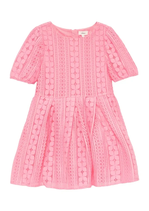 Kinder s.Oliver Kurzes Kleid aus Spitze mit elastischen Bündchen an den Ärmeln
