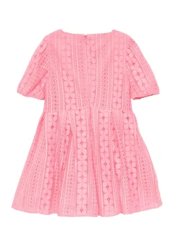 Kinder s.Oliver Kurzes Kleid aus Spitze mit elastischen Bündchen an den Ärmeln