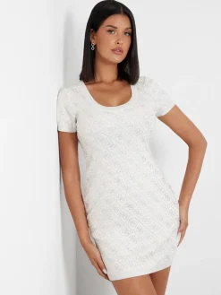 Damen GUESS Kurzes Kleid 4g-Logo strass