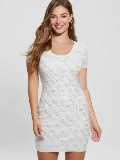 Damen GUESS Kurzes Kleid 4g-Logo strass