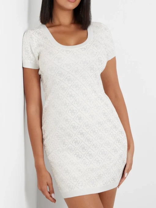 Damen GUESS Kurzes Kleid 4g-Logo strass