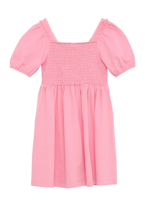 Kinder s.Oliver Kurzes Kleid mit Glitzerprint und Smok-Detail