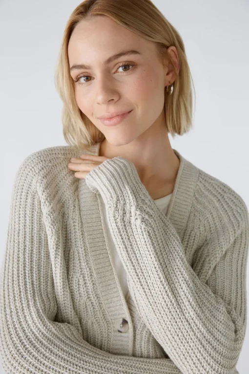 Damen Oui LAFONYA Strickjacke Baumwollmischung