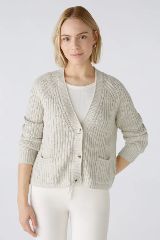 Damen Oui LAFONYA Strickjacke Baumwollmischung