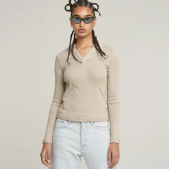 Damen G-Star Langarm Poloshirt Slim