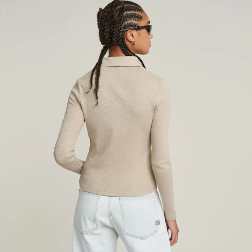 Damen G-Star Langarm Poloshirt Slim