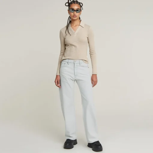 Damen G-Star Langarm Poloshirt Slim